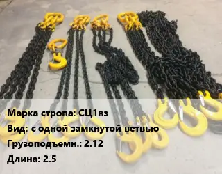 Строп цепной СЦ1вз с одной замкнутой ветвью Грузопод.2.12 L=2.5